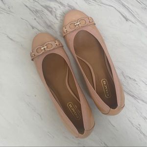 Coach blush nude patent leather heels
